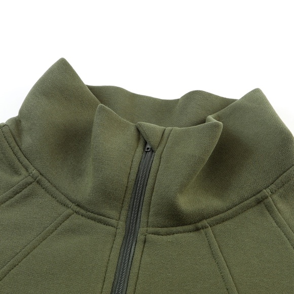Olive Green Funnel Collar Sweater - Picture 8 of 9